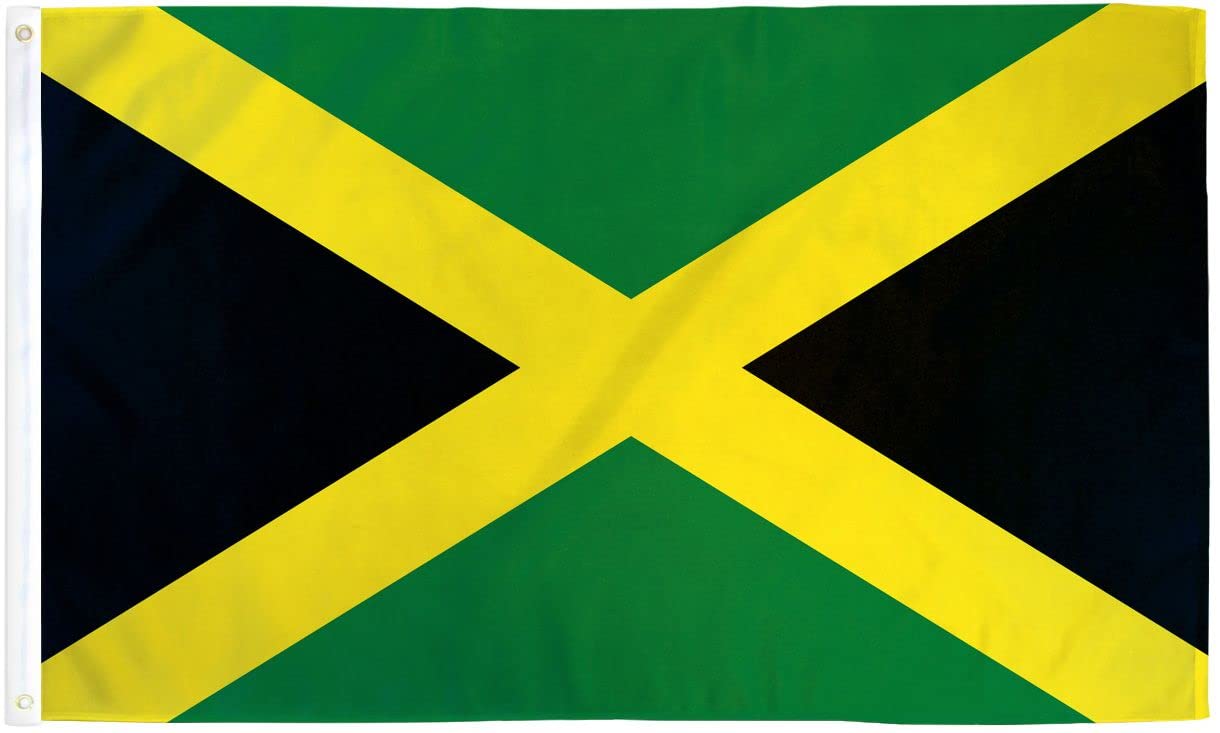 3x5FT Jamaica Flag Jamaican Cross Black Green and Gold (3x5FT